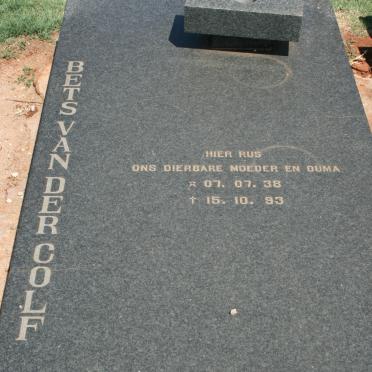 COLF Bets, van der 1938-1993