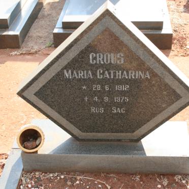 CROUS Maria Catharina 1912-1975