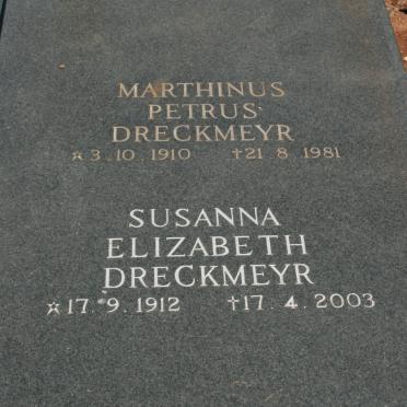 DRECKMEYR Marthinus Petrus 1910-1981 &amp; Susanna Elizabeth 1912-2003