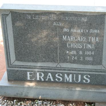 ERASMUS Margaretha Christina 1904-1981