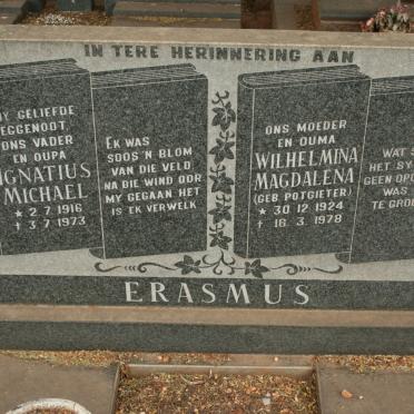 ERASMUS Ignatius Michael 1916-1973 &amp; Wilhelmina Magdalena POTGIETER 1924-1978
