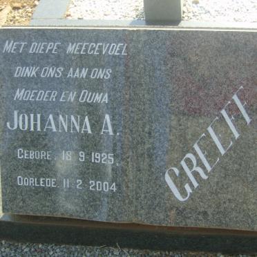 GREEFF Johanna Anna A. 1925-2004