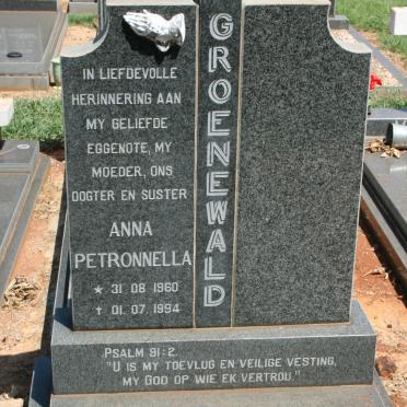 GROENEWALD Anna Petronella 1960-1994