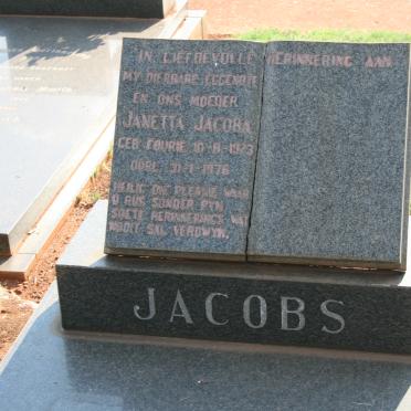 JACOBS Janetta Jacoba nee FOURIE 1923-1976