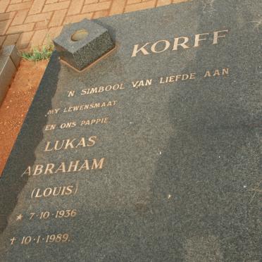 KORFF Lukas Abraham 1936-1989