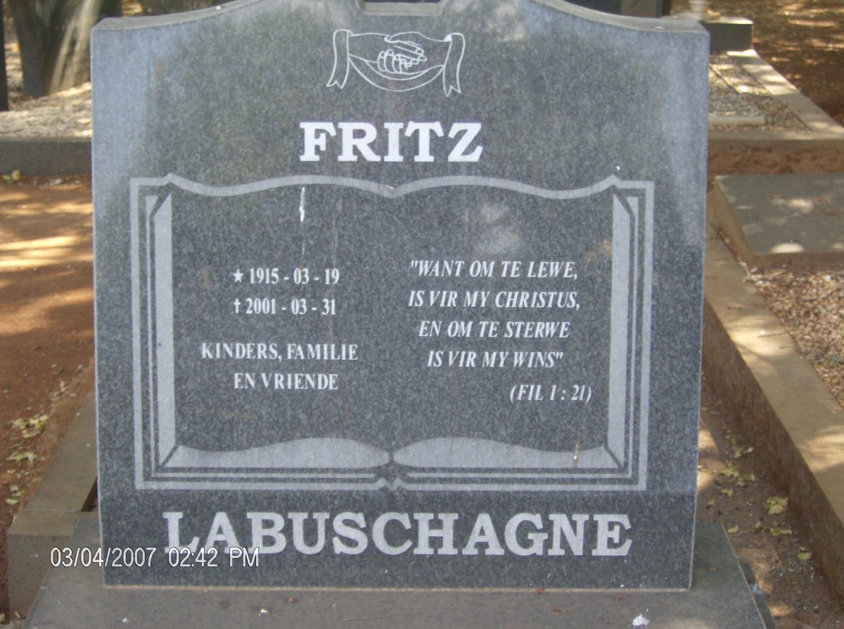 LABUSCHAGNE Fritz 1915-2001