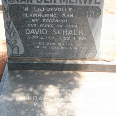 MERWE David Schalk, van der 1917-1981 &amp; Magdalena Judith 1924-19??