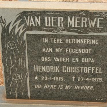 MERWE Hendrik Christoffel, van der 1915-1979