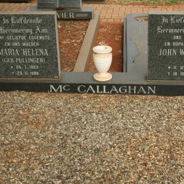 McCALLAGHAN John William 1917-1991 &amp; Maria Helena PULLINGER 1923-1988