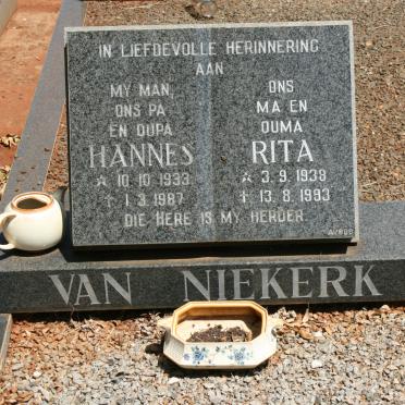 NIEKERK Hannes, van 1933-1987 &amp; Rita 1938-1993