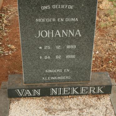 NIEKERK Johanna, van 1899-1986