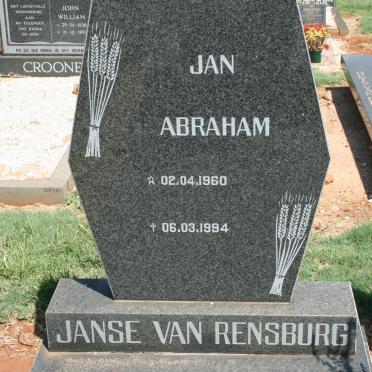 RENSBURG Jan Abraham, Janse van 1960-1994