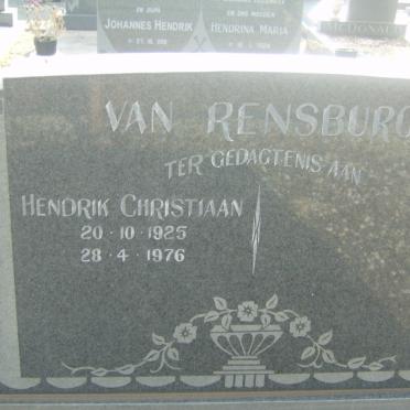 RENSBURG Hendrik Christiaan, van 1925-1976