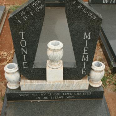 REDELINGHUYS Tonie 1928-1986 &amp; Miemie 1929-