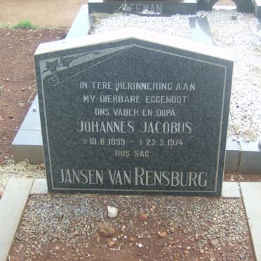 RENSBURG Johannes Jacobus, Jansen van 1899-1974