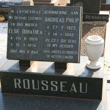 ROUSSEAU Andries Philip 1922-1992 &amp; Elsie Dorathea 1926-1976