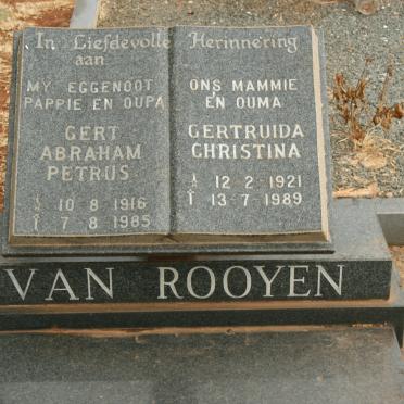 ROOYEN Gert Abraham Petrus, van 1916-1985 &amp; Gertruida Christina 1921-1989