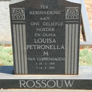 ROSSOUW Louisa Petronella M. nee VAN COPPENHAGEN 1891-1982