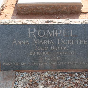 ROMPEL Anna Maria Dorethea nee BREEK 1891-1971