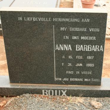 ROUX Anna Barbara 1917-1985