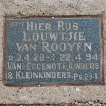 ROOYEN Louwtjie, van 1928-1994