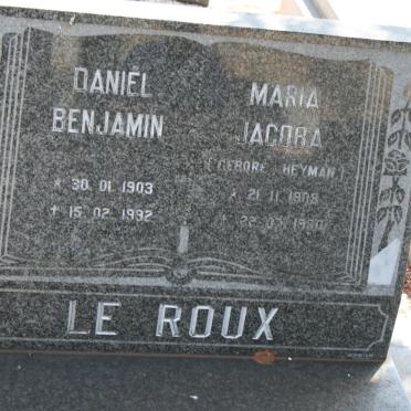 ROUX Daniel Benjamin, le 1903-1992 &amp; Maria Jacoba HEYMAN 1909-1980