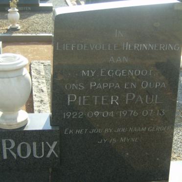 ROUX Pieter Paul, le 1922-1976 
