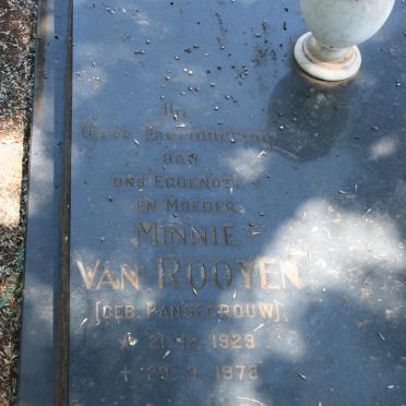 ROOYEN Minnie, van nee PANSEGROUW 1929-1978