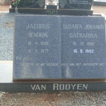 ROOYEN Jacobus Hendrik 1898-1975 &amp; Susara Johanna Catharina 1906-1992