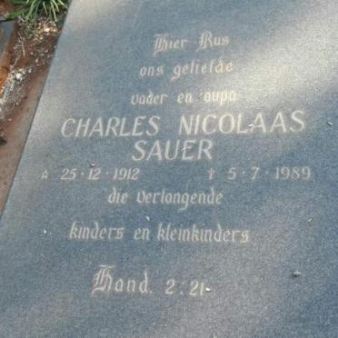 SAUER Charles Nicolaas 1912-1989