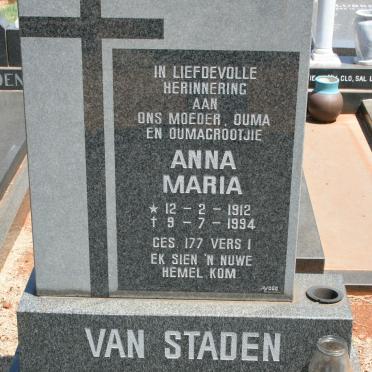 STADEN Anna Maria, van 1912-1994