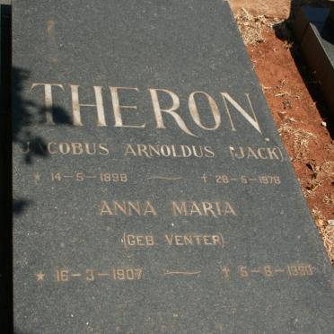 THERON Jacobus Arnoldus 1898-1978 &amp; Anna Maria VENTER 1907-1980