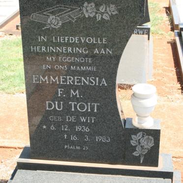 TOIT Emmerensia F.M., du nee DE WIT 1936-1983