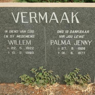 VERMAAK Willem 1922-1980 &amp; Palma Jenny 1926-1977