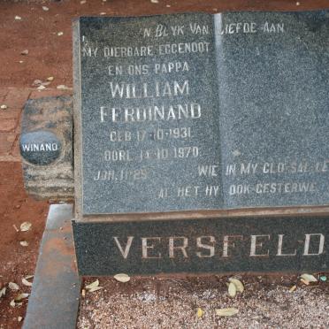 VERSFELD William Ferdinand 1931-1970