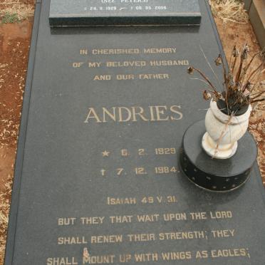 VENTER Andries 1929-1984 &amp; Elizabeth PETERS 1929-2006