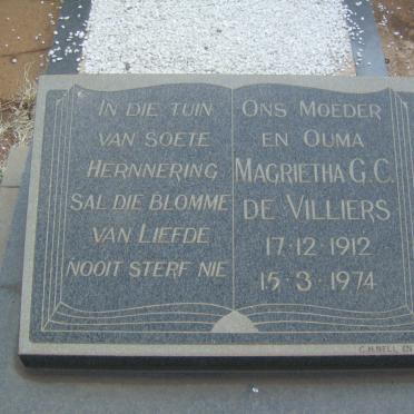 VILLIERS Magrietha G.C., de 1912-1974