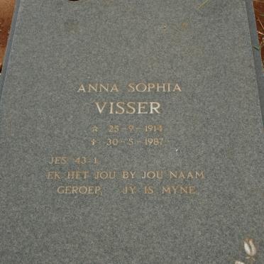 VISSER Anna Sophia 1914-1987