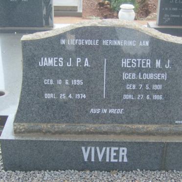 VIVIER James J.P.A. 1895-1974 &amp; Hester M.J. LOUBSER 1901-1986