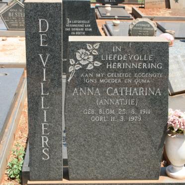 VILLIERS Anna Catharina, de nee BLOM 1911-1979