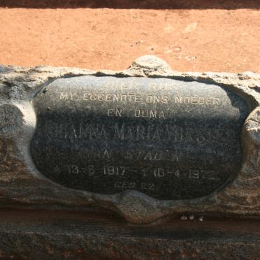 VORSTER Johanna Maria nee VAN STADEN 1917-1972