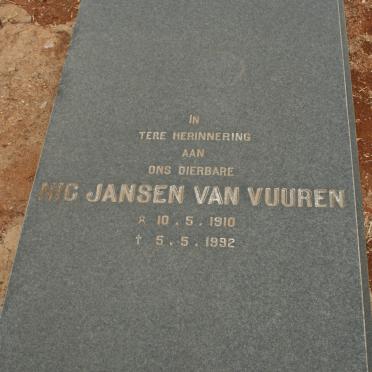 VUUREN Nic, Jansen van 1910-1992