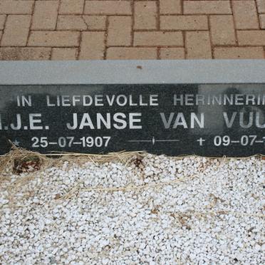 VUUREN M.J.E., Janse van 1907-1995