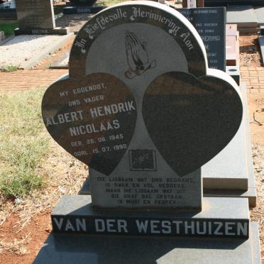 WESTHUIZEN Albert Hendrik Nicolaas, van der 1945-1990