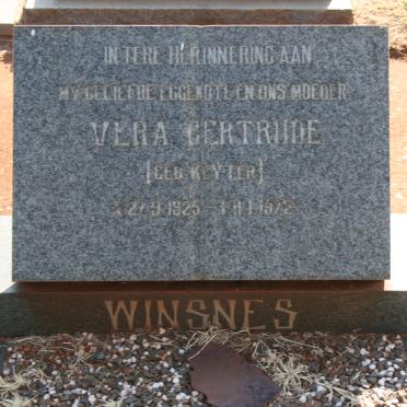 WINSNES Vera Gertrude nee KEYTER 1925-1972