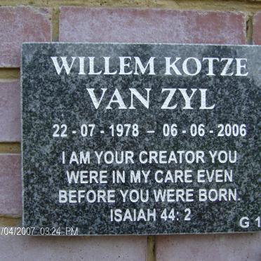 ZYL Willem Kotze, van 1978-2006