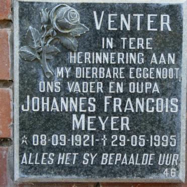 VENTER Johannes Francois Meyer 1921-1995