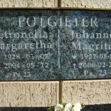 POTGIETER Johannes Magritus 1927-2006 &amp; Petronella Margaretha 1928-2004