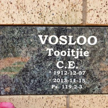 VOSLOO Tooitjie C.E. 1912-2013