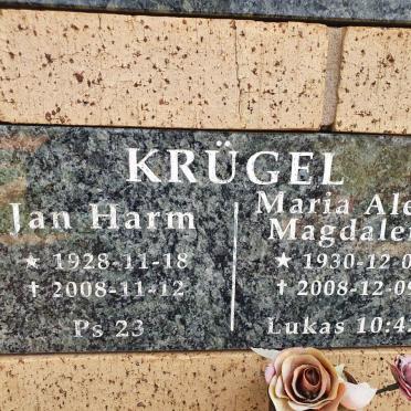 KRUGEL Jan Harm 1928-2008 &amp; Maria Aletta Magdalena 1930-2008